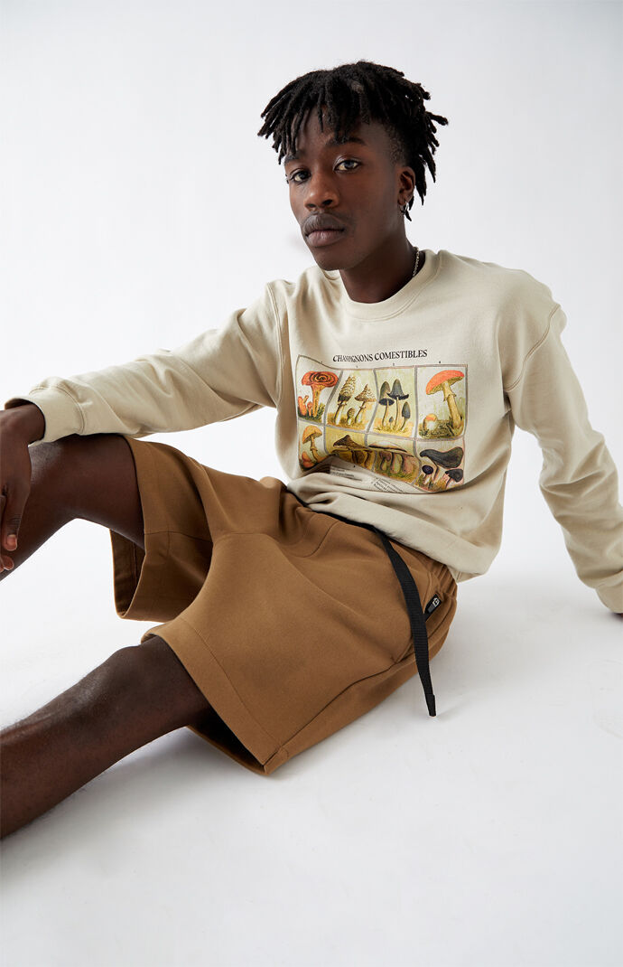 Brown Fleece Belted Volleyball Shorts