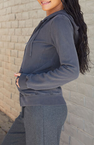Dark Gray Zip Up Hoodie image number 3