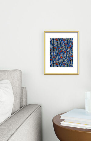 Navy Metal Framed Art Print Gold 8" x 10" image number 2