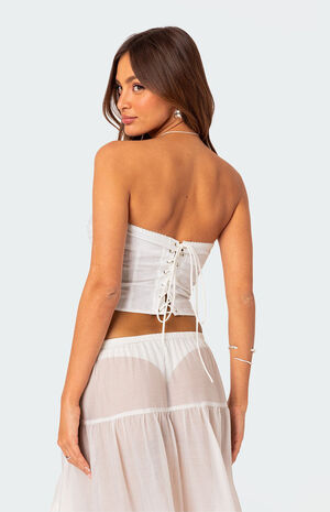 Lacey Linen Look Corset image number 5