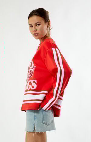 x NHL Detroit Red Wings Long Sleeve Hockey Jersey image number 2