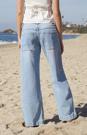 Light Indigo Gracie Low Rise Baggy Carpenter Jeans image number 4