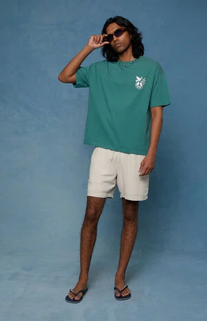 Cream Linen&nbsp;Shorts image number 2