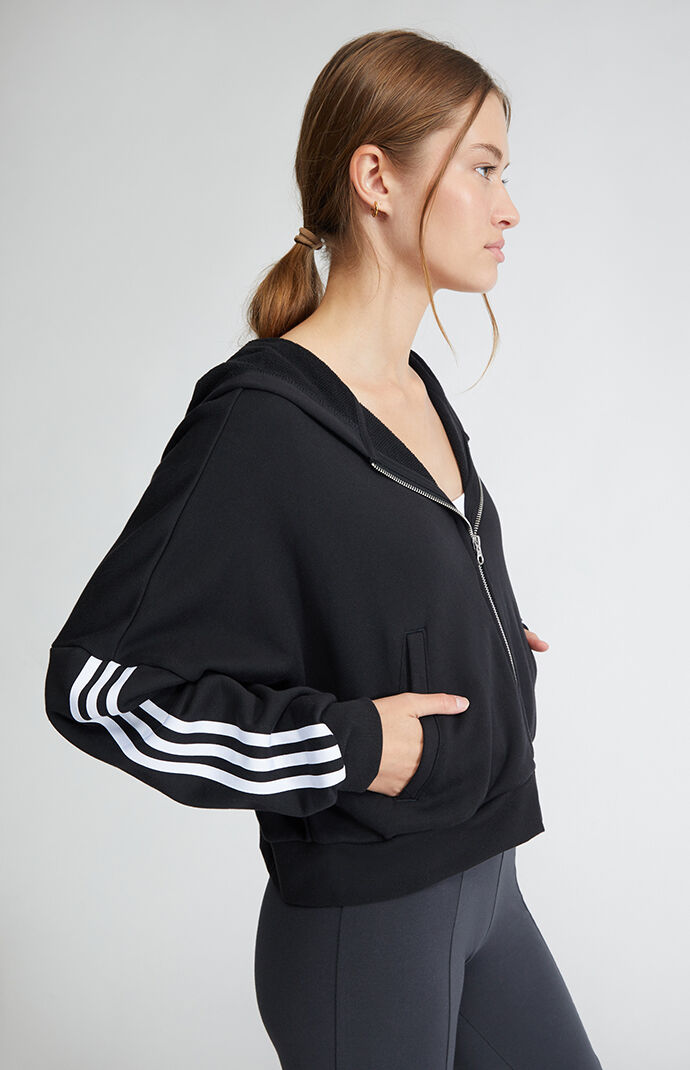 adidas Black Adicolor Cropped Hoodie PacSun