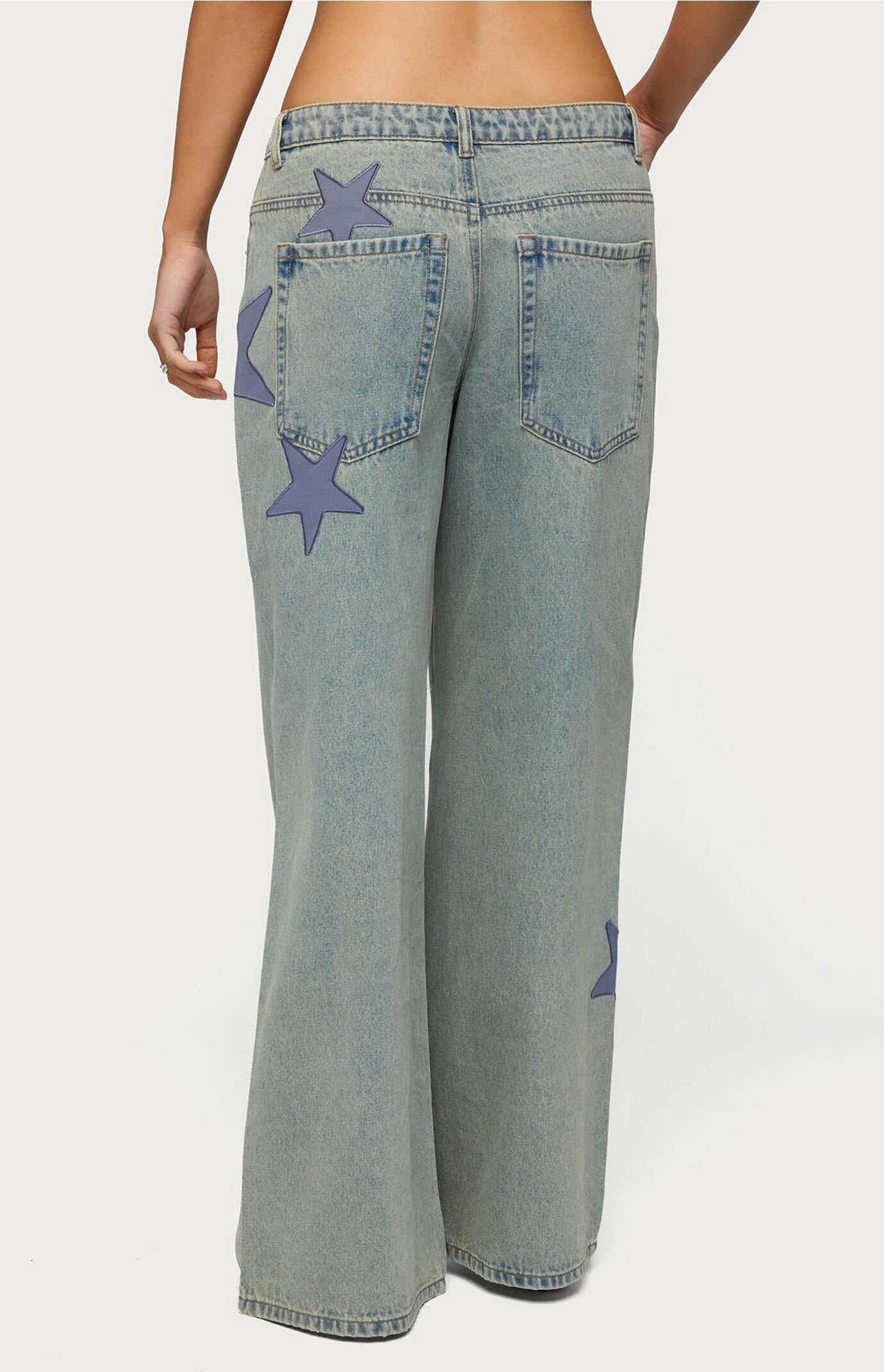 Edikted Trish Stars Low Rise Baggy Jeans