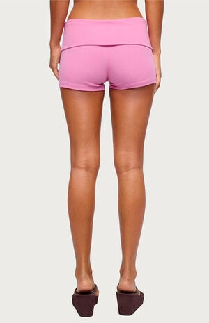 Audrea Ribbed Foldover Biker Shorts image number 3