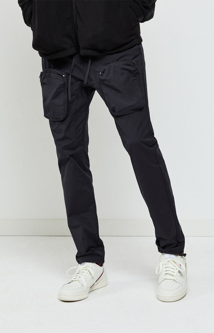 slim cargo pants mens black