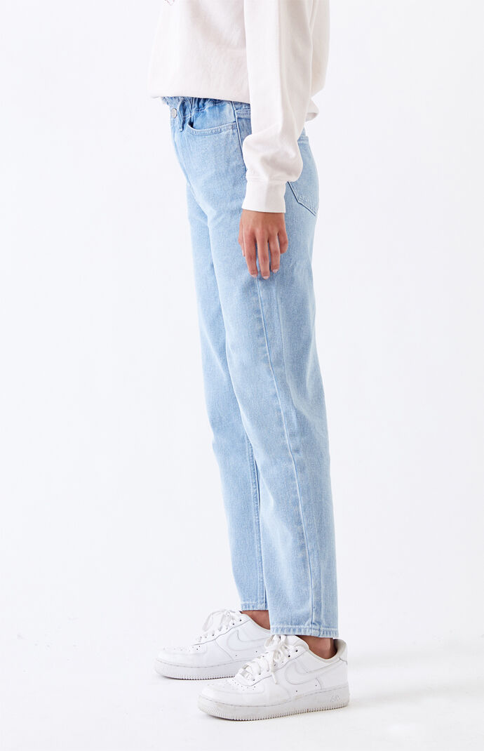 Busted Blue Paperbag Waist Mom Jeans