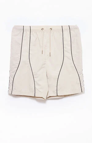 Cream Piping Track Shorts image number 1