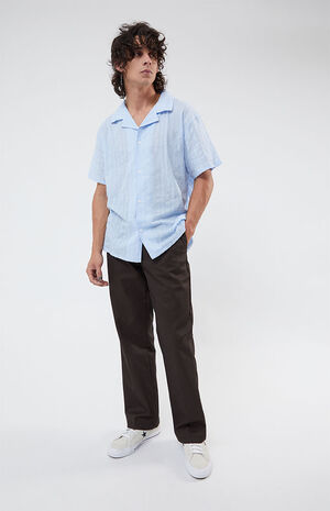 Pointelle Textured Woven Camp Shirt image number 4