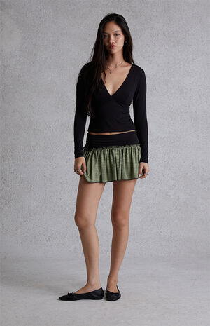 Tiered Fold-Over Mini Skirt image number 4