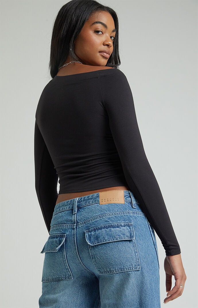 Pacsun Casey Low Rise Baggy Jeans Cargo Dark Indigo