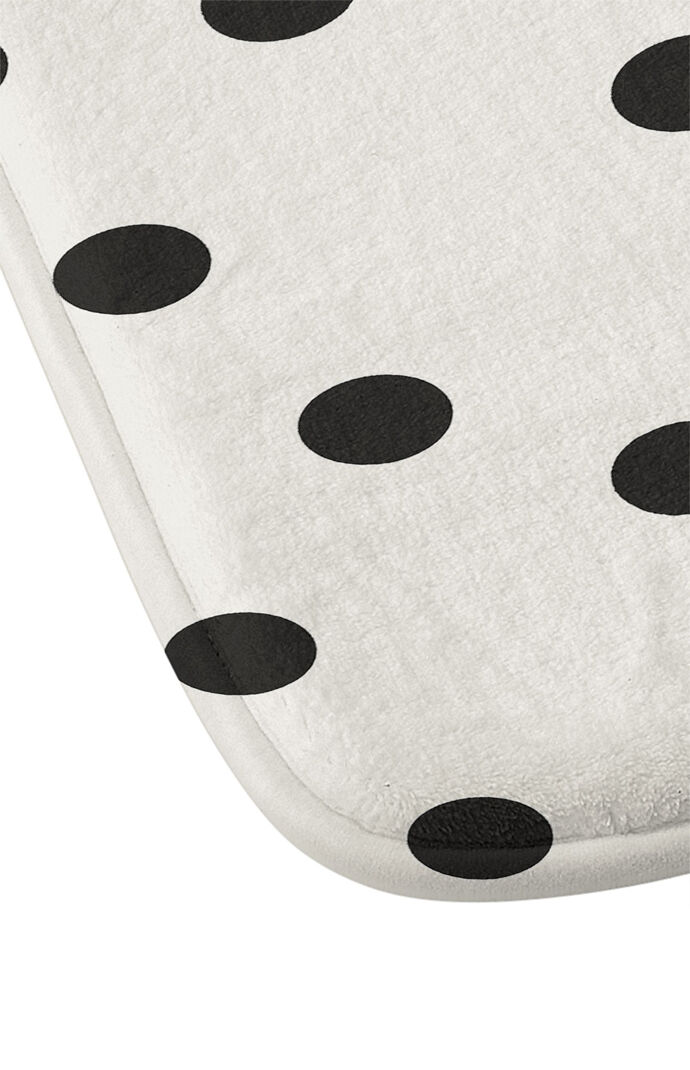 Vintage Dots Black Memory Foam Bath Mat