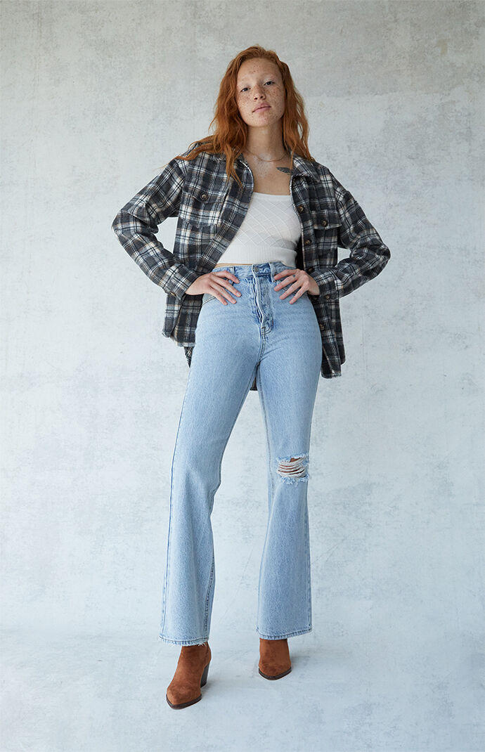 pacsun eco light blue distressed mom jeans