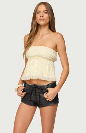 Seren Ruffle Chiffon Strapless Top image number 2