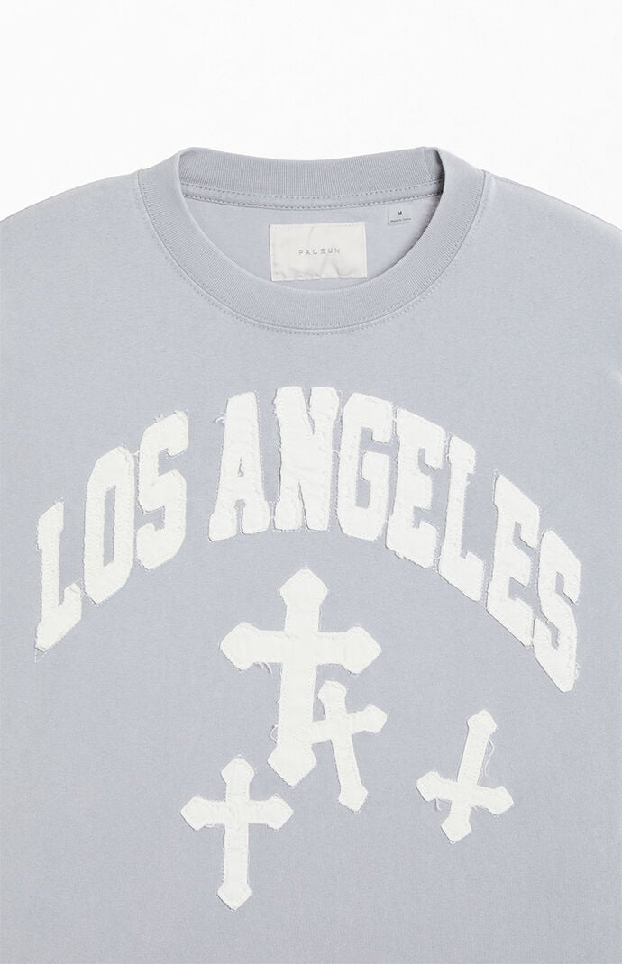 Pacsun Gray Los Angeles Applique Long Sleeve T-Shirt