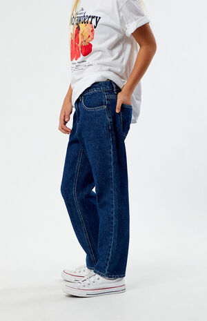 Medium Indigo Straight Leg Jeans image number 4