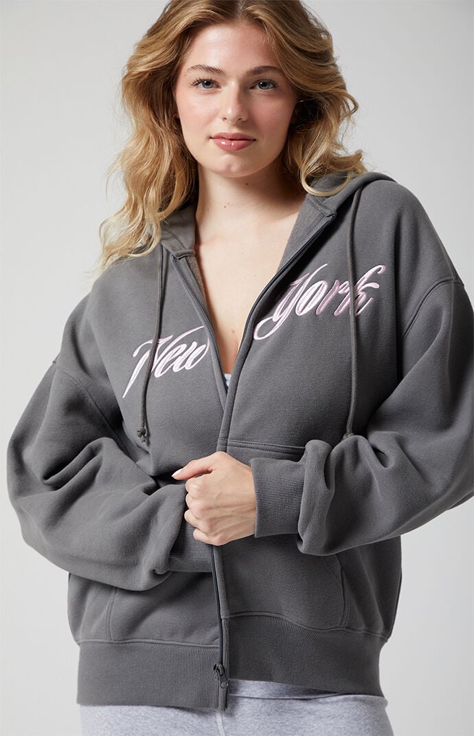 PAC 1980 Active New York Fleece Zip Up Hoodie | Pacsun