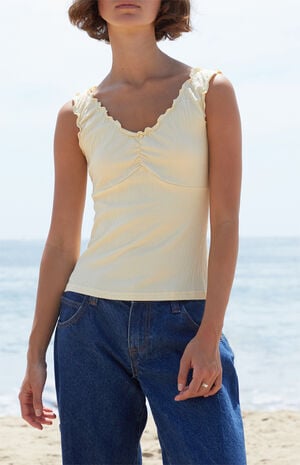 Yellow Crinkle Malena Top image number 1