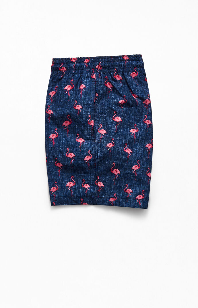 Chambray Flamingo 16" Swim Trunks