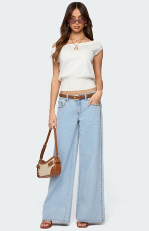 Stassie Studded Low Rise Jeans image number 1