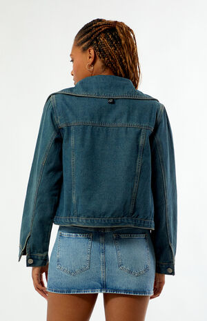 Halo Oversized Collar Denim Jacket image number 3