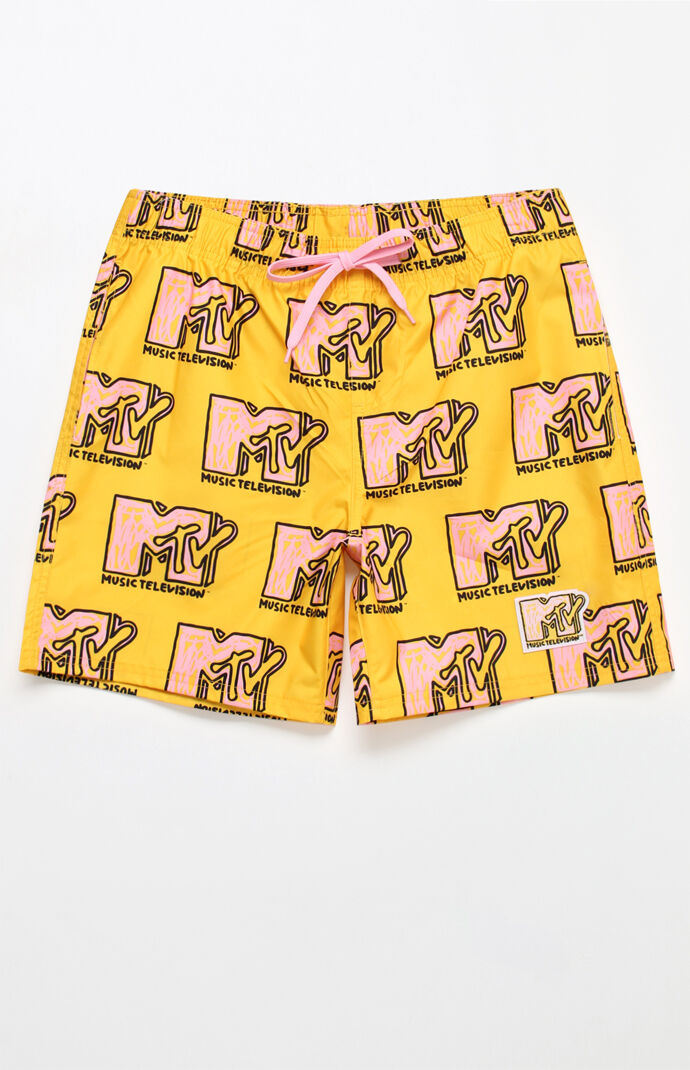 Yellow MTV 18" Swim Trunks