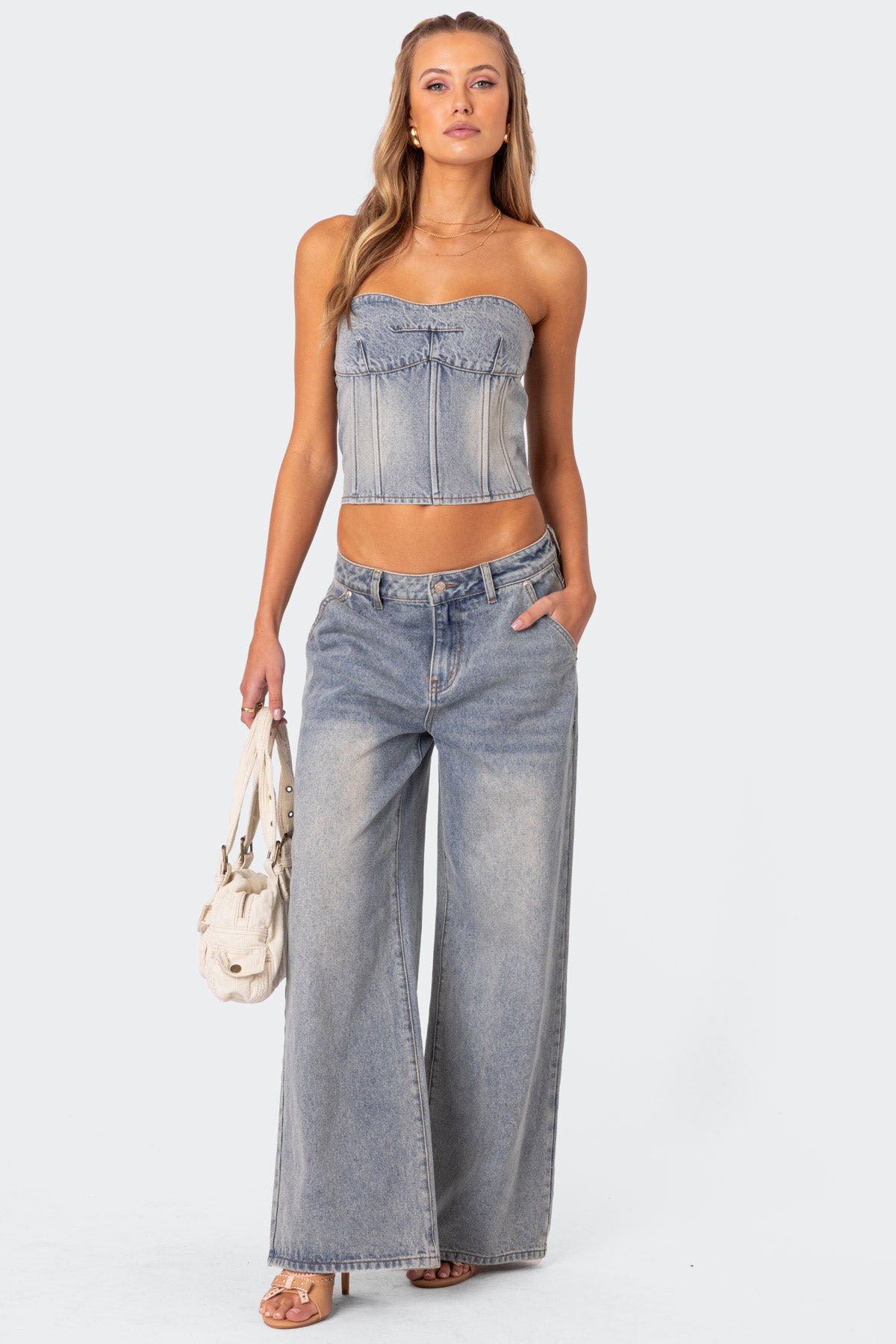 Edikted Myla Washed Low Rise Wide Leg Jeans | PacSun