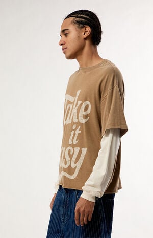 Take It Easy 2fer Long Sleeve Layered T-Shirt image number 3