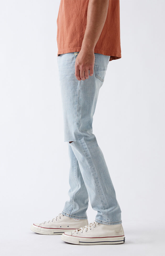 Light Ripped Slim Taper Jeans