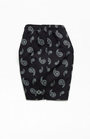 Black Paisley AOP 6.5" Swim Trunks image number 3