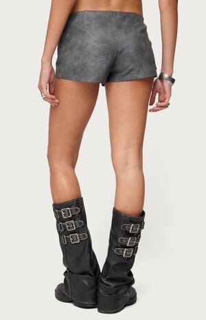 Houston Faux Leather Cargo Shorts image number 3