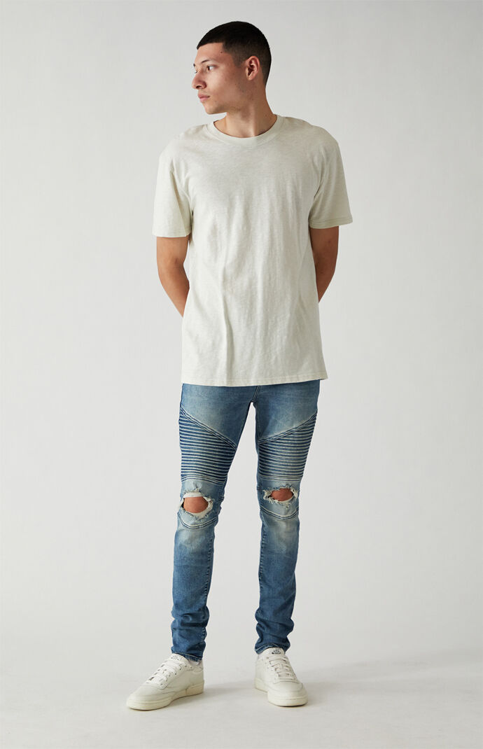 Pacsun stacked skinny moto medium jeans best sale
