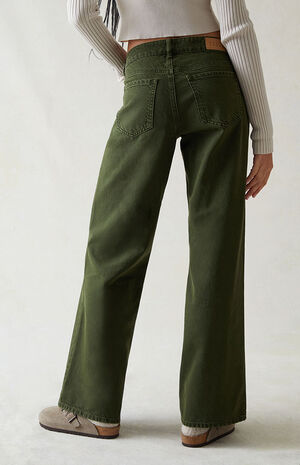 Eco Green Low Rise Wide Leg Jeans image number 4