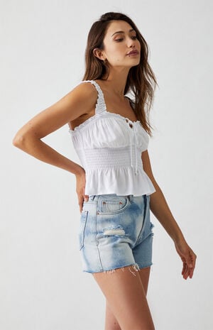 Lace-Up Babydoll Top image number 3