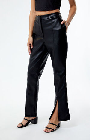 Faux Leather Split Pants image number 3
