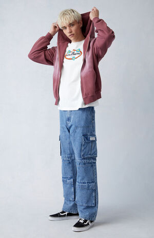 Indigo Baggy Cargo Jeans image number 2