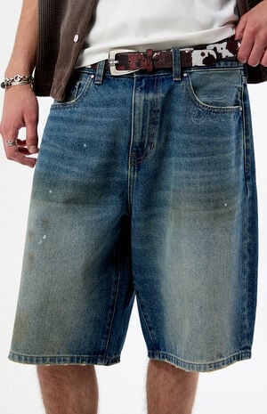 Dirty Wash Baggy Jean Shorts image number 5