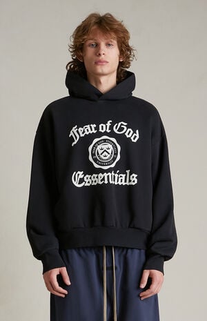 Black Heavy Fleece Vintage Hoodie image number 2