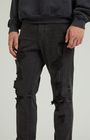 Bryce Stacked Skinny Jeans Stretch Ripped Black image number 5