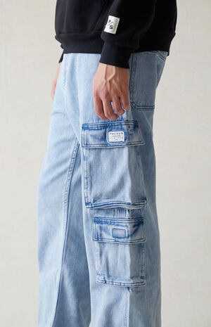 Indigo Baggy Cargo Jeans image number 2