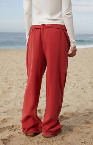 Red Anastasia Tie Baggy Sweatpants image number 4