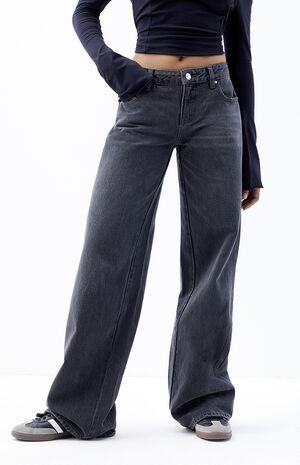 Casey Faded Black Low Rise Baggy Jeans image number 1