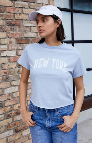 Light Blue Raw Hem New York T-Shirt image number 1