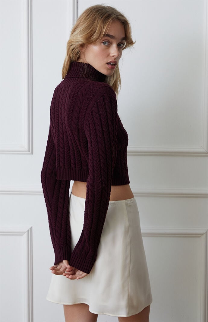 LA Hearts Bailey Cable Knit Cropped Sweater PacSun