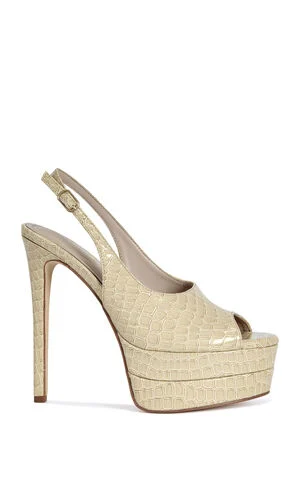 Women's Exactly Taupe Croc Stiletto Pumps image number 1