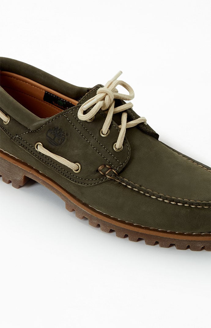 靴 Timberland 3EYE LUG OLIVE 28cm Men's Timberland® Authentic 3-Eye Lug Handsewn Boat Shoe