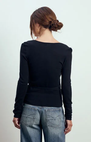 Adelaide Wrap Long Sleeve Sweater image number 5