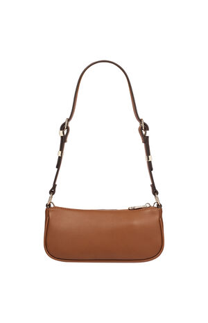 Cognac Chain & Studs Shoulder Bag image number 4