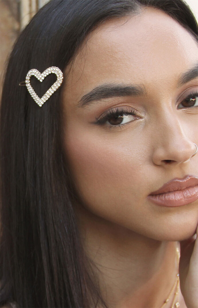 Aphrodite Heart Crystal Hair Barrettes